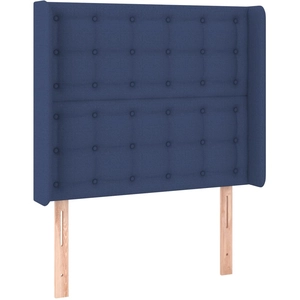 vidaXL Tête de lit avec oreilles Bleu 93x16x118/128 cm Tissu pas cher