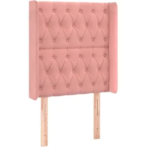 vidaXL Tête de lit avec oreilles Rose 83x16x118/128 cm Velours pas cher
