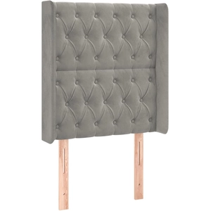 vidaXL Tête de lit avec oreilles Gris clair 83x16x118/128 cm Velours pas cher
