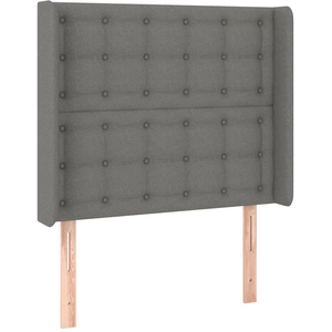 vidaXL Tête de lit avec oreilles Gris foncé 83x16x118/128 cm Tissu pas cher