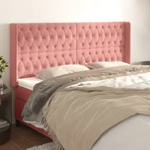 Comparateur de prix : vidaXL Tête de lit avec oreilles Rose 203x16x118/128 cm Velours