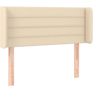 vidaXL Tête de lit avec oreilles Crème 163x16x118/128 cm Tissu pas cher