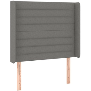 vidaXL Tête de lit avec oreilles Gris foncé 93x16x118/128 cm Tissu pas cher