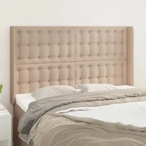 vidaXL Tête de lit avec oreilles Cappuccino 147x16x118/128 cm pas cher