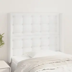 vidaXL Tête de lit avec oreilles Blanc 93x16x118/128 cm Similicuir pas cher