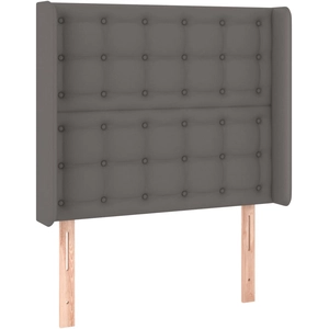 vidaXL Tête de lit avec oreilles Gris 93x16x118/128 cm Similicuir pas cher