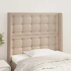 vidaXL Tête de lit avec oreilles Cappuccino 93x16x118/128cm Similicuir pas cher