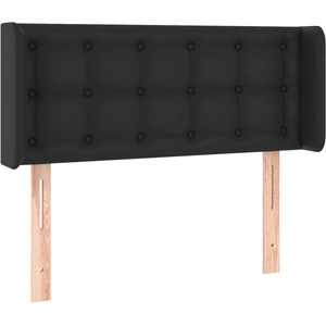 vidaXL Tête de lit avec oreilles Noir 103x16x118/128 cm Similicuir pas cher
