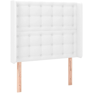 vidaXL Tête de lit avec oreilles Blanc 103x16x118/128 cm Similicuir pas cher