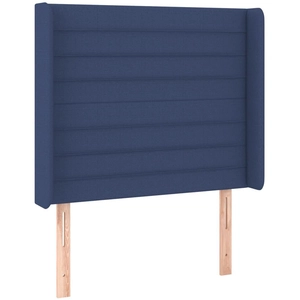 vidaXL Tête de lit avec oreilles Bleu 93x16x118/128 cm Tissu pas cher