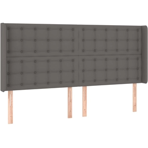 vidaXL Tête de lit avec oreilles Gris 163x16x118/128 cm Similicuir pas cher