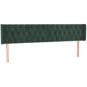 vidaXL Tête de lit avec oreilles Vert foncé 183x16x78/88 cm Velours pas cher