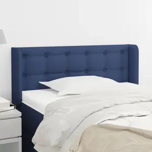 vidaXL Tête de lit avec oreilles Bleu 83x16x78/88 cm Tissu pas cher