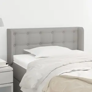 vidaXL Tête de lit avec oreilles Gris clair 83x16x78/88 cm Tissu pas cher
