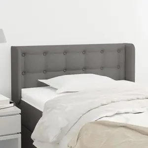vidaXL Tête de lit avec oreilles Gris foncé 93x16x78/88 cm Tissu pas cher