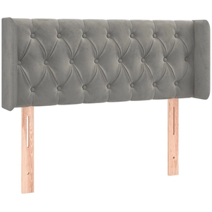 vidaXL Tête de lit avec oreilles Gris clair 103x16x78/88 cm Velours pas cher