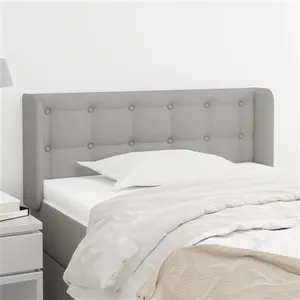vidaXL Tête de lit avec oreilles Gris clair 103x16x78/88 cm Tissu pas cher