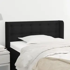 vidaXL Tête de lit avec oreilles Noir 103x16x78/88 cm Tissu pas cher