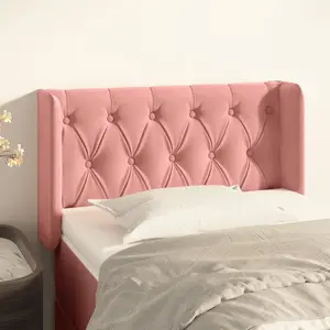 vidaXL Tête de lit avec oreilles Rose 83x16x78/88 cm Velours pas cher