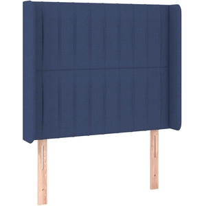 vidaXL Tête de lit avec oreilles Bleu 147x16x118/128 cm Tissu pas cher