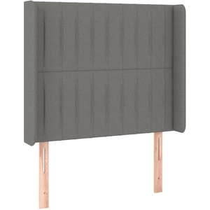 vidaXL Tête de lit avec oreilles Gris foncé 147x16x118/128 cm Tissu pas cher