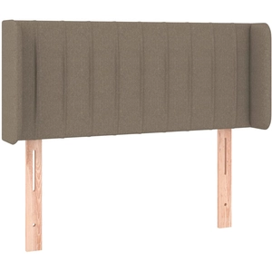 vidaXL Tête de lit avec oreilles Taupe 103x16x118/128 cm Tissu pas cher