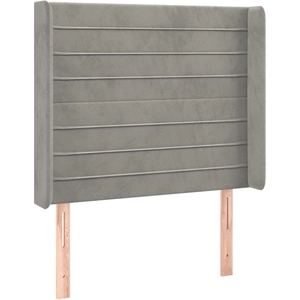 vidaXL Tête de lit avec oreilles Gris clair 83x16x118/128 cm Velours pas cher
