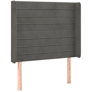 vidaXL Tête de lit avec oreilles Gris foncé 83x16x118/128 cm Velours pas cher
