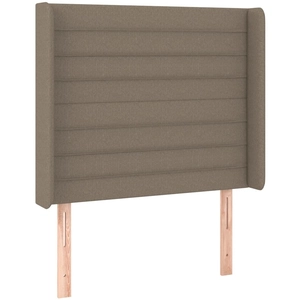 vidaXL Tête de lit avec oreilles Taupe 203x16x118/128 cm Tissu pas cher