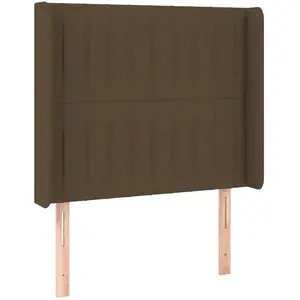 vidaXL Tête de lit avec oreilles Marron foncé 83x16x118/128 cm Tissu pas cher
