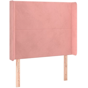 vidaXL Tête de lit avec oreilles Rose 83x16x118/128 cm Velours pas cher