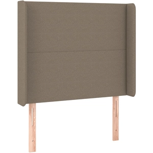 vidaXL Tête de lit avec oreilles Taupe 183x16x118/128 cm Tissu pas cher