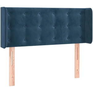 vidaXL Tête de lit avec oreilles Bleu foncé 183x16x78/88 cm Velours pas cher