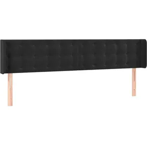vidaXL Tête de lit avec oreilles Noir 163x16x78/88 cm Velours pas cher