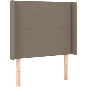 vidaXL Tête de lit avec oreilles Taupe 83x16x118/128 cm Tissu pas cher