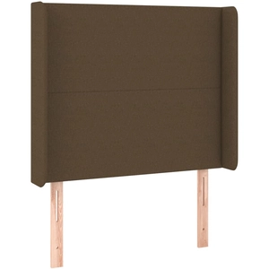vidaXL Tête de lit avec oreilles Marron foncé 83x16x118/128 cm Tissu pas cher