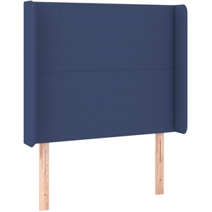 vidaXL Tête de lit avec oreilles Bleu 93x16x118/128 cm Tissu pas cher