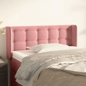 vidaXL Tête de lit avec oreilles Rose 93x16x78/88 cm Velours pas cher