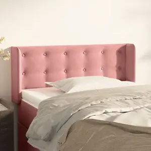 vidaXL Tête de lit avec oreilles Rose 83x16x78/88 cm Velours pas cher