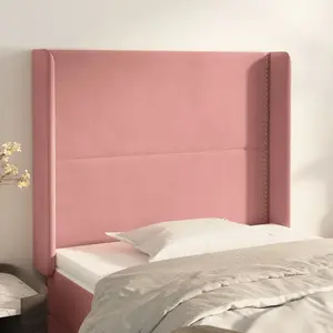 vidaXL Tête de lit avec oreilles Rose 83x16x118/128 cm Velours pas cher