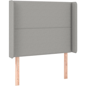 vidaXL Tête de lit avec oreilles Gris clair 203x16x118/128 cm Tissu pas cher