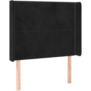 vidaXL Tête de lit avec oreilles Noir 93x16x118/128 cm Velours pas cher