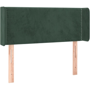 vidaXL Tête de lit avec oreilles Vert foncé 103x16x118/128 cm Velours pas cher