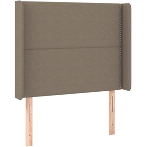 vidaXL Tête de lit avec oreilles Taupe 147x16x118/128 cm Tissu pas cher
