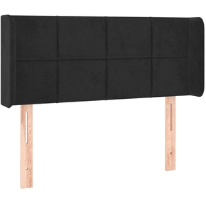 vidaXL Tête de lit avec oreilles Noir 103x16x118/128 cm Velours pas cher