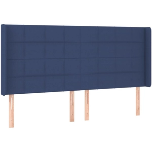 vidaXL Tête de lit avec oreilles Bleu 183x16x118/128 cm Tissu pas cher