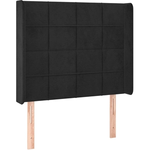 vidaXL Tête de lit avec oreilles Noir 83x16x118/128 cm Velours pas cher