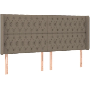 vidaXL Tête de lit avec oreilles Taupe 183x16x118/128 cm Tissu pas cher