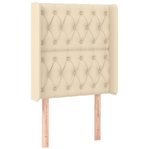 vidaXL Tête de lit avec oreilles Crème 147x16x118/128 cm Tissu pas cher
