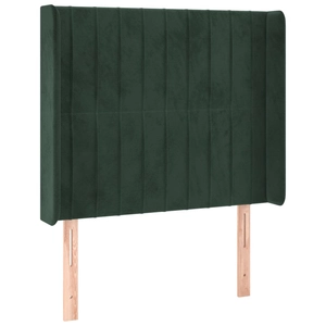 vidaXL Tête de lit avec oreilles Vert foncé 93x16x118/128 cm Velours pas cher